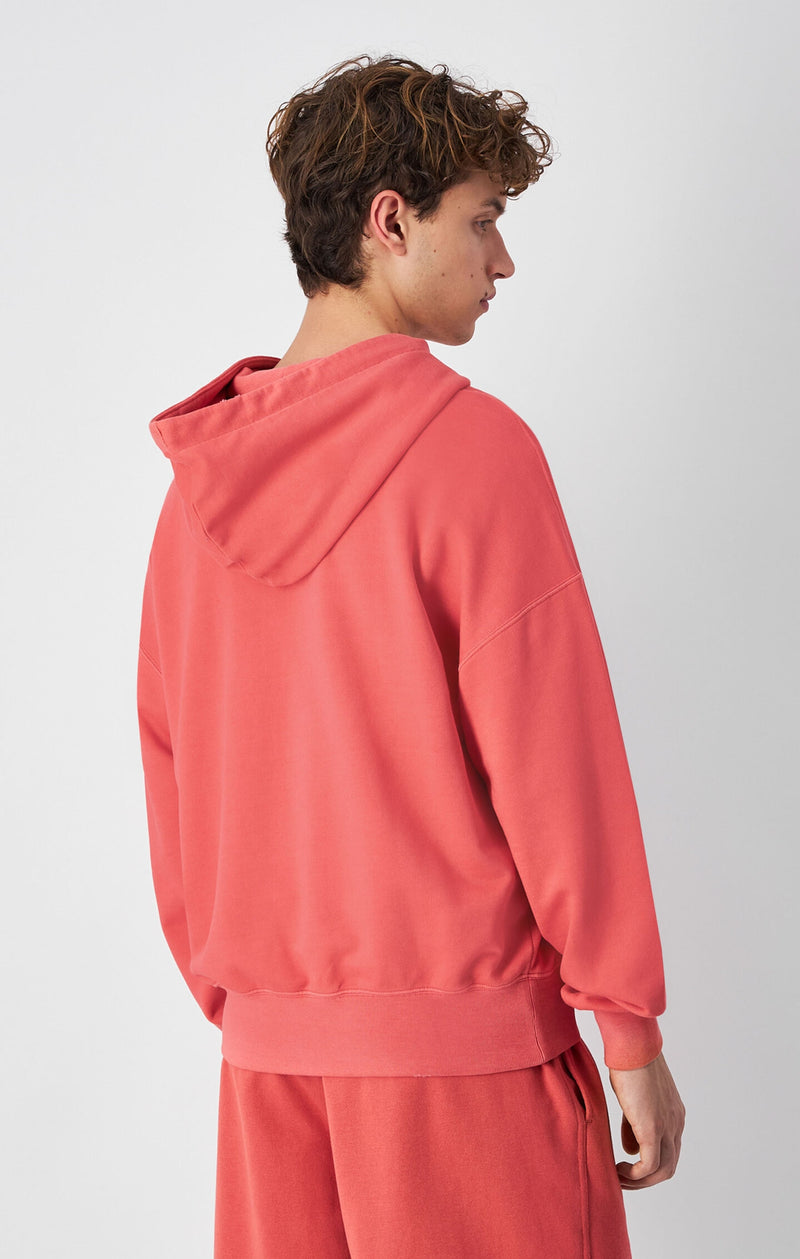 Men's Time Capsule Washed Look Loose Fit Hoodie coral pink time