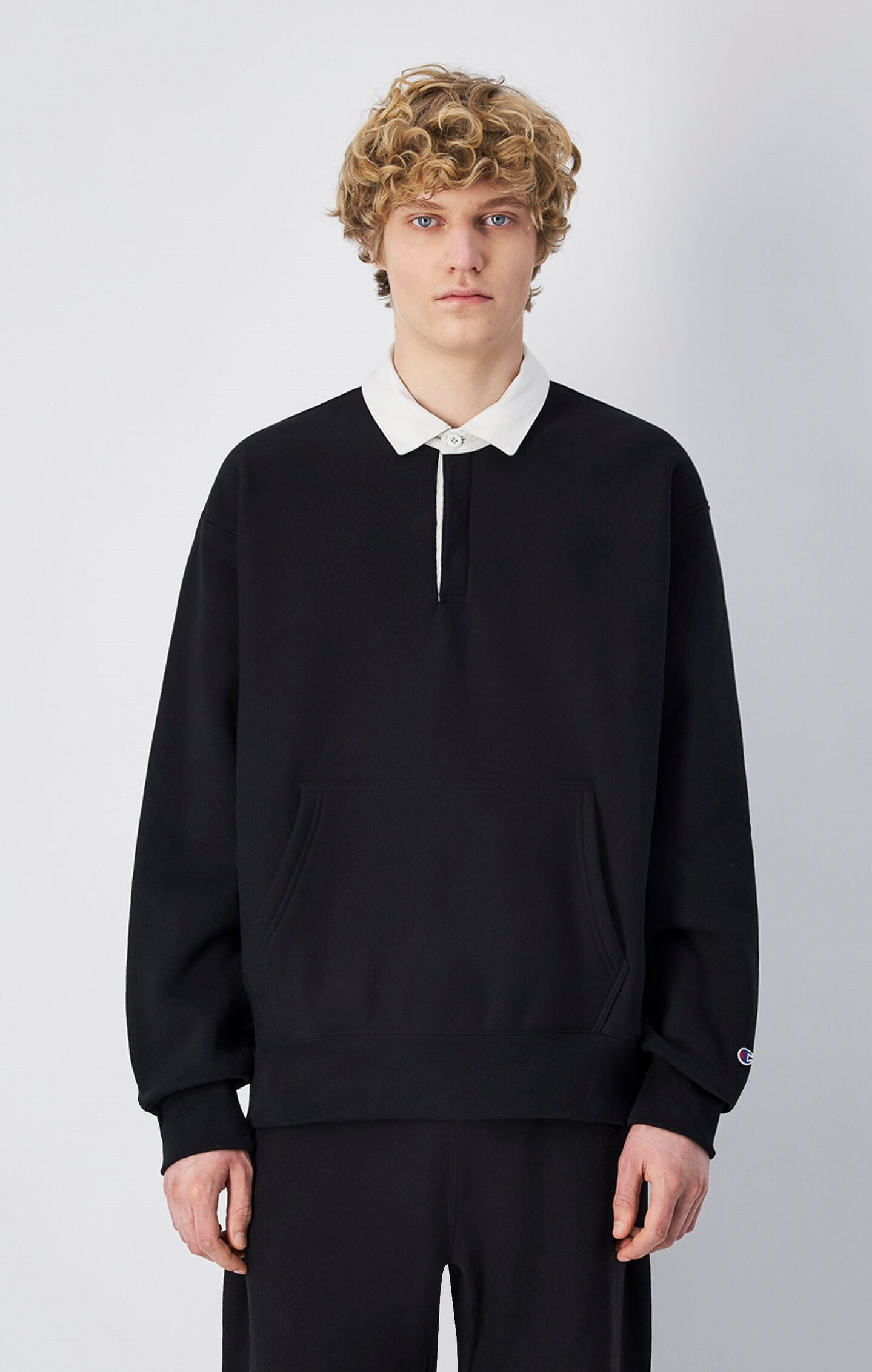 Reverse Weave Men's Polo Neck Sweatshirt