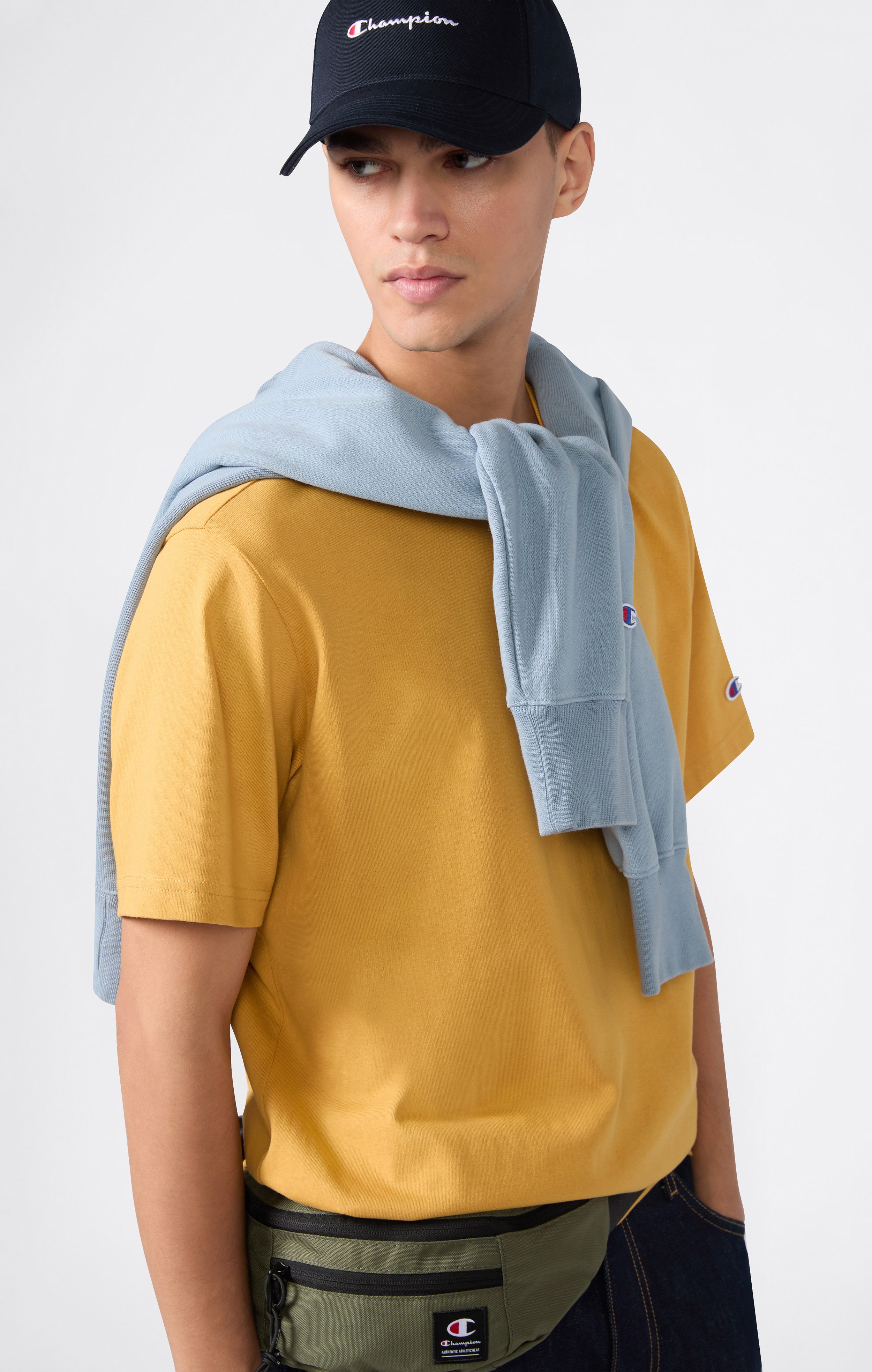 Camiseta Amplia de Hombre en Algodón Pesado