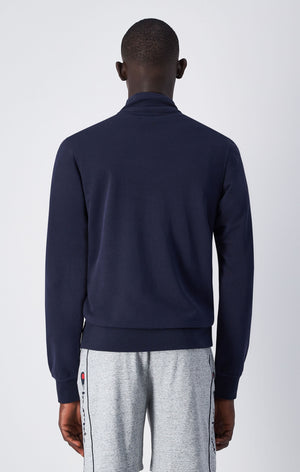 Men's Lightweight Zip Hoodie with Small Embroidered Logo Slim Fit