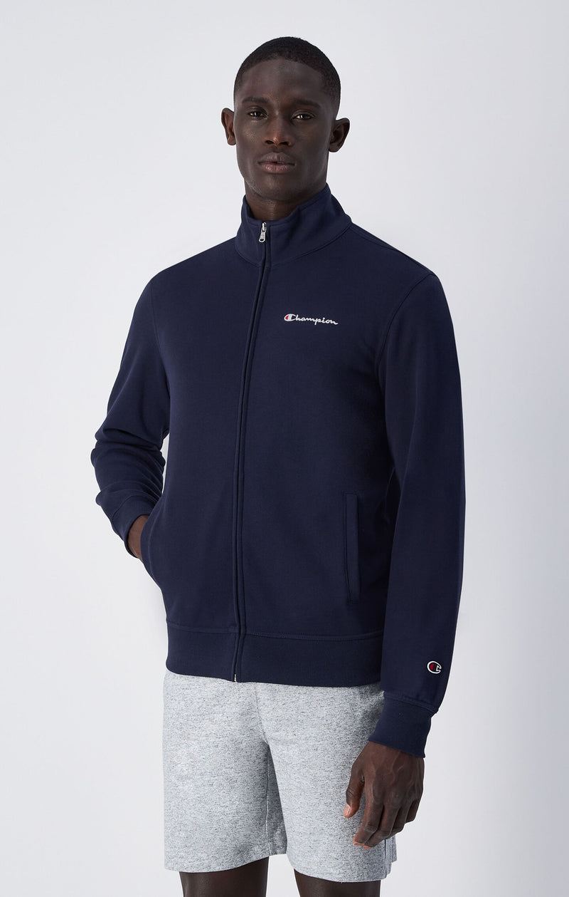 Men's Lightweight Zip Hoodie with Small Embroidered Logo Slim Fit