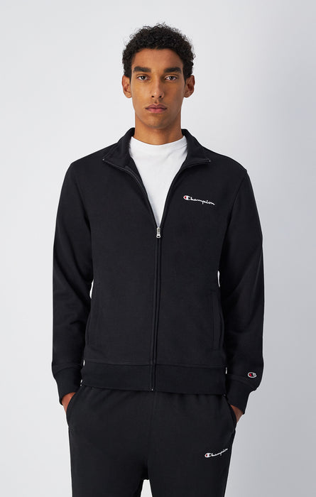 Men's Lightweight Zip Hoodie with Small Embroidered Logo Slim Fit