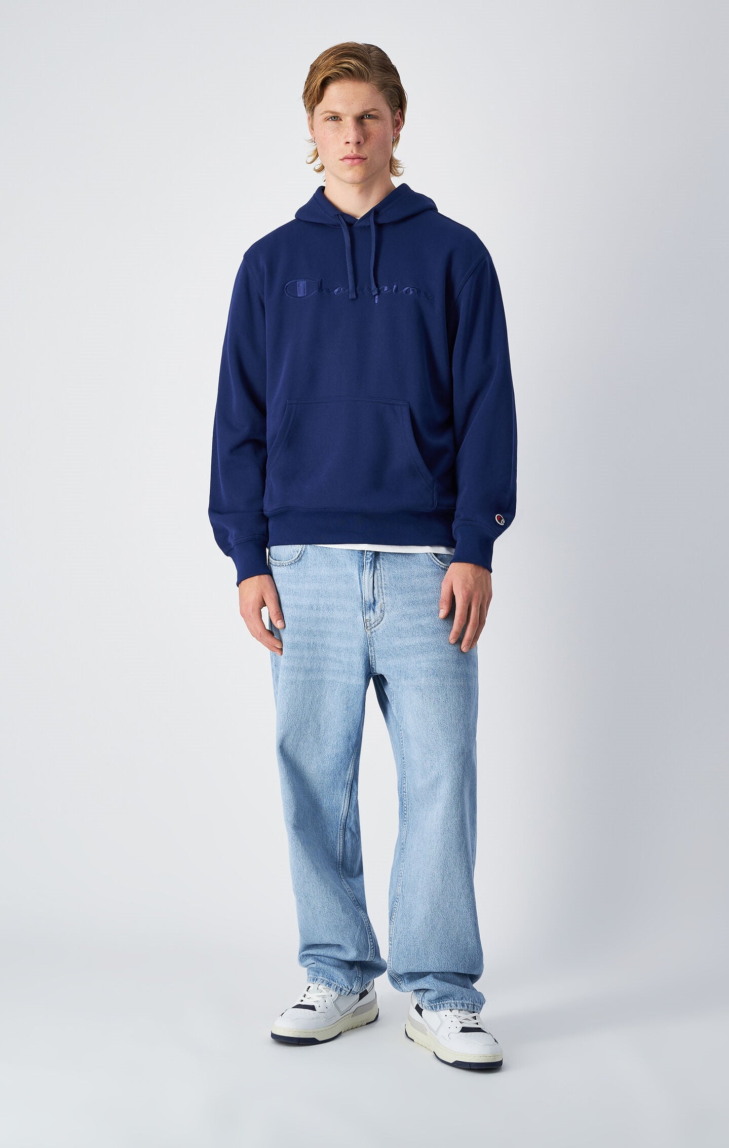 Men's Lightweight Hoodie with Embroidered Logo Icons