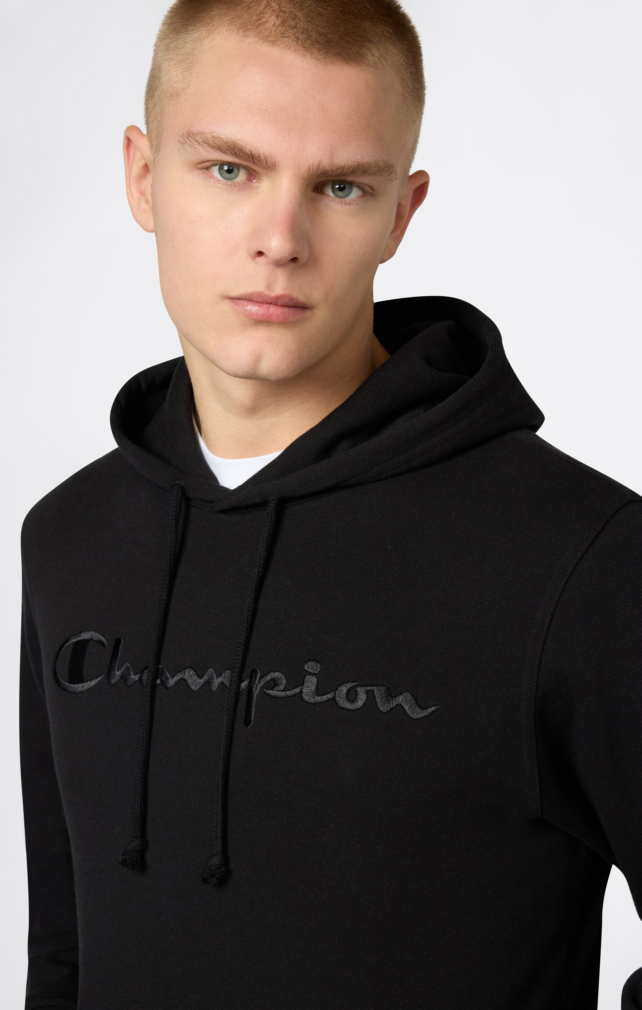 Men's Lightweight Hoodie with Embroidered Logo Icons