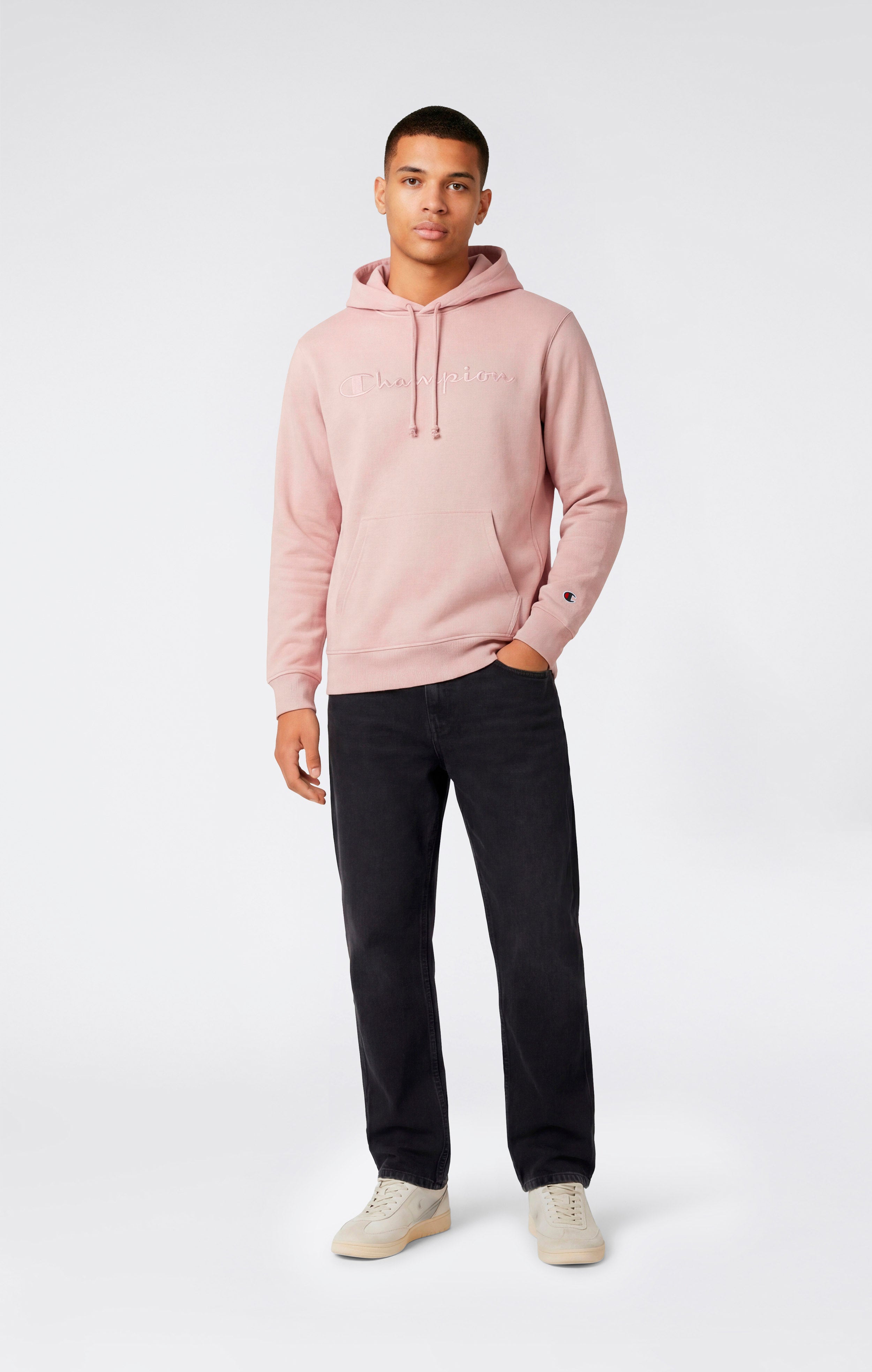 Men's Lightweight Hoodie with Embroidered Logo Icons