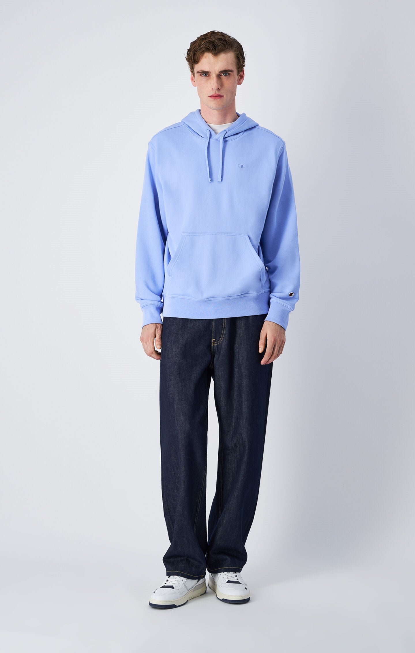 Men's Lightweight Hoodie with Embroidered C Logo Icons