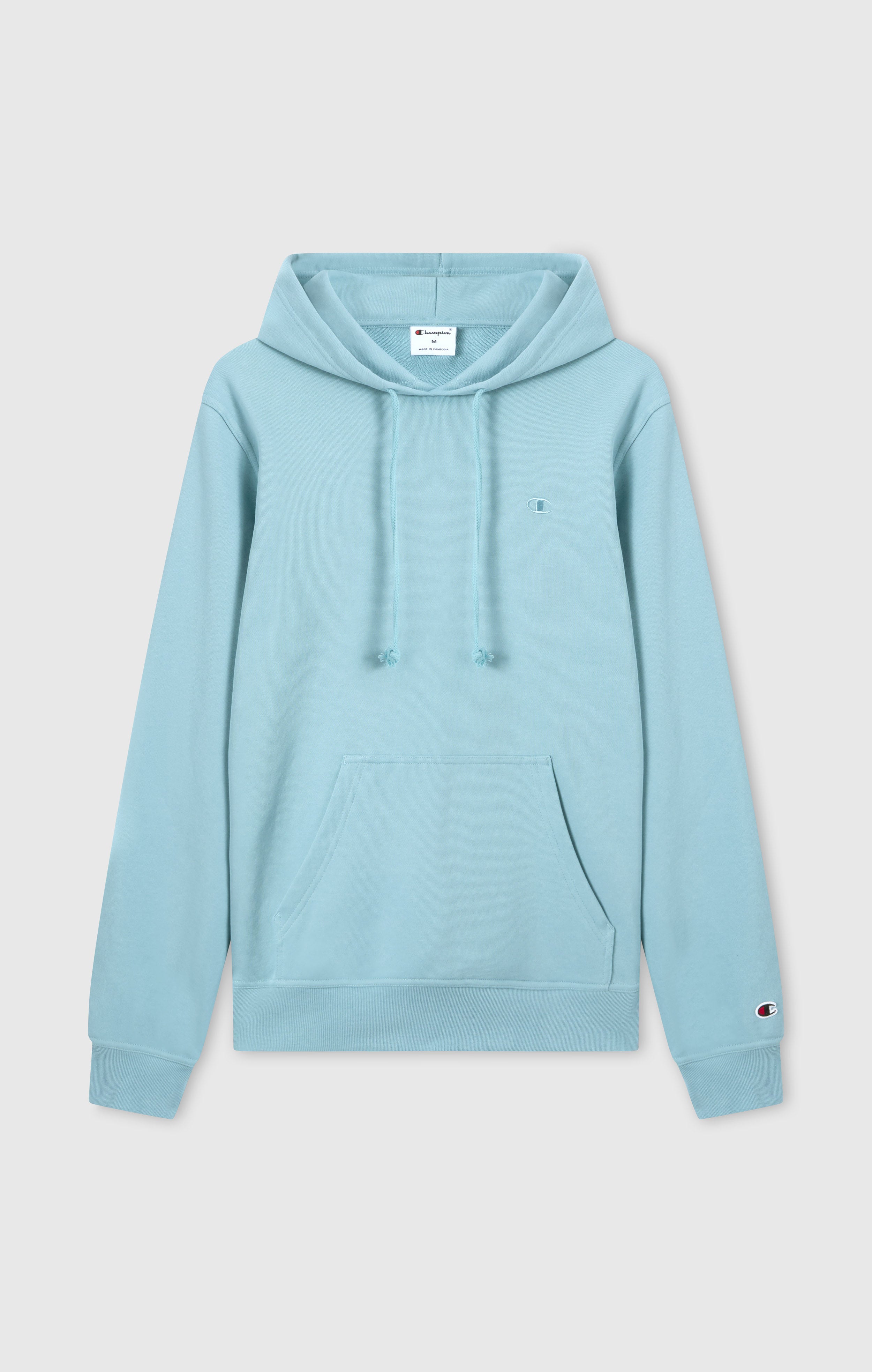 Men's Lightweight Hoodie with Embroidered C Logo Icons Pastel Blue