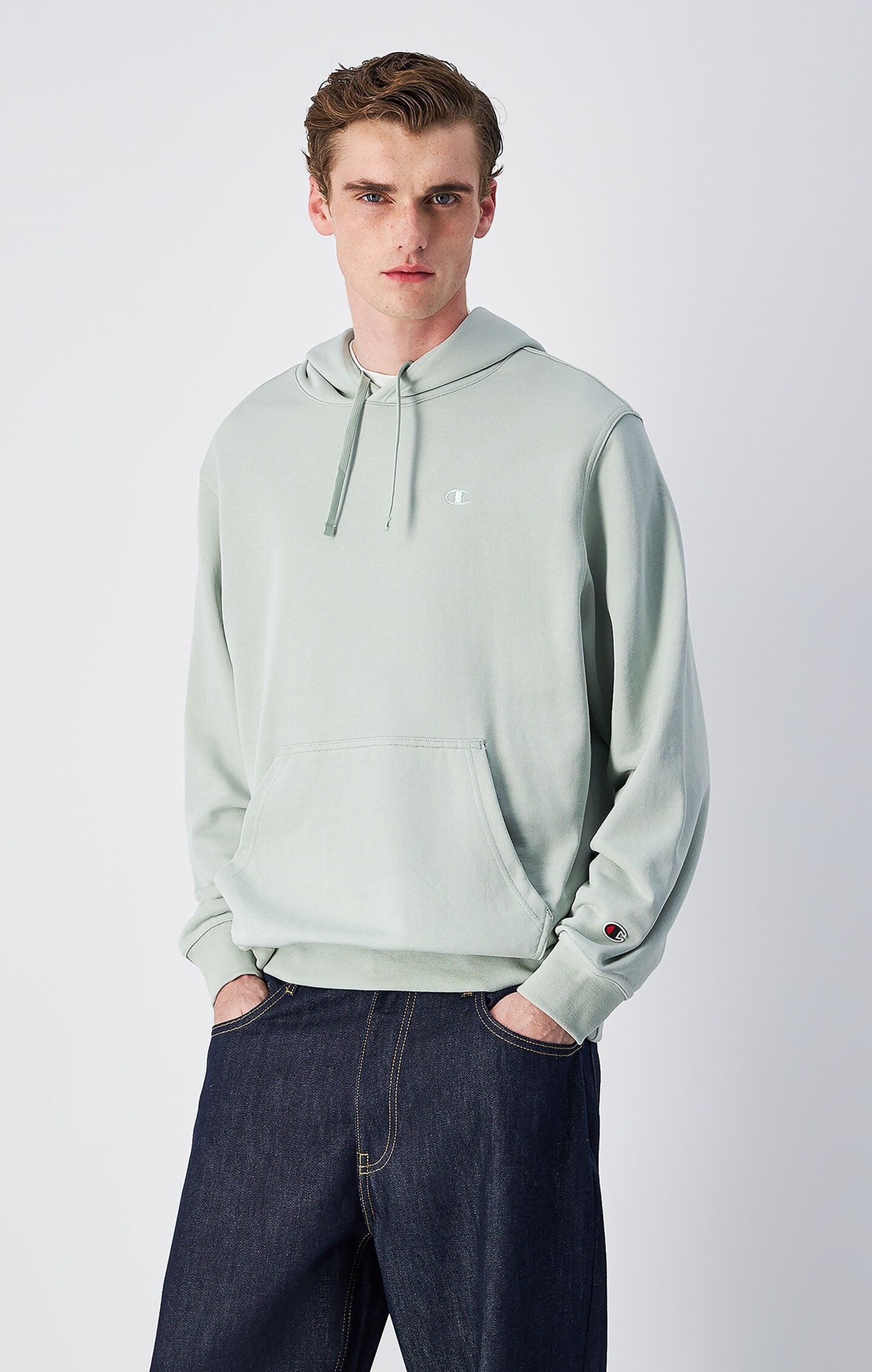 Men's Lightweight Hoodie with Embroidered C Logo Icons