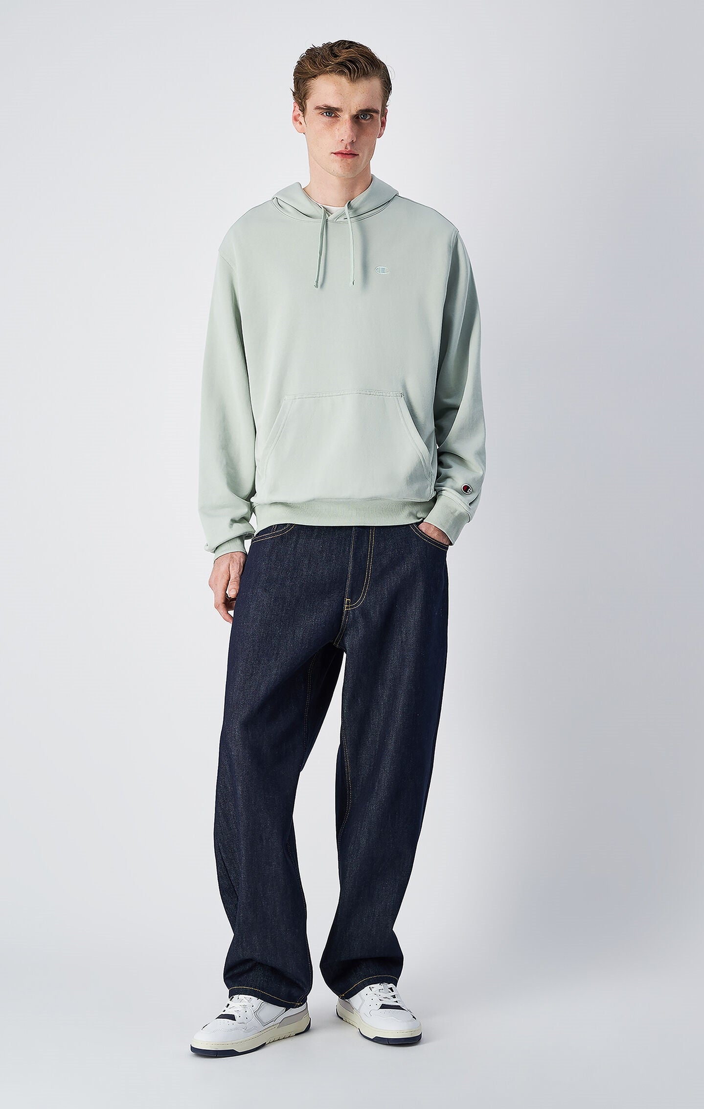 Men's Lightweight Hoodie with Embroidered C Logo Icons