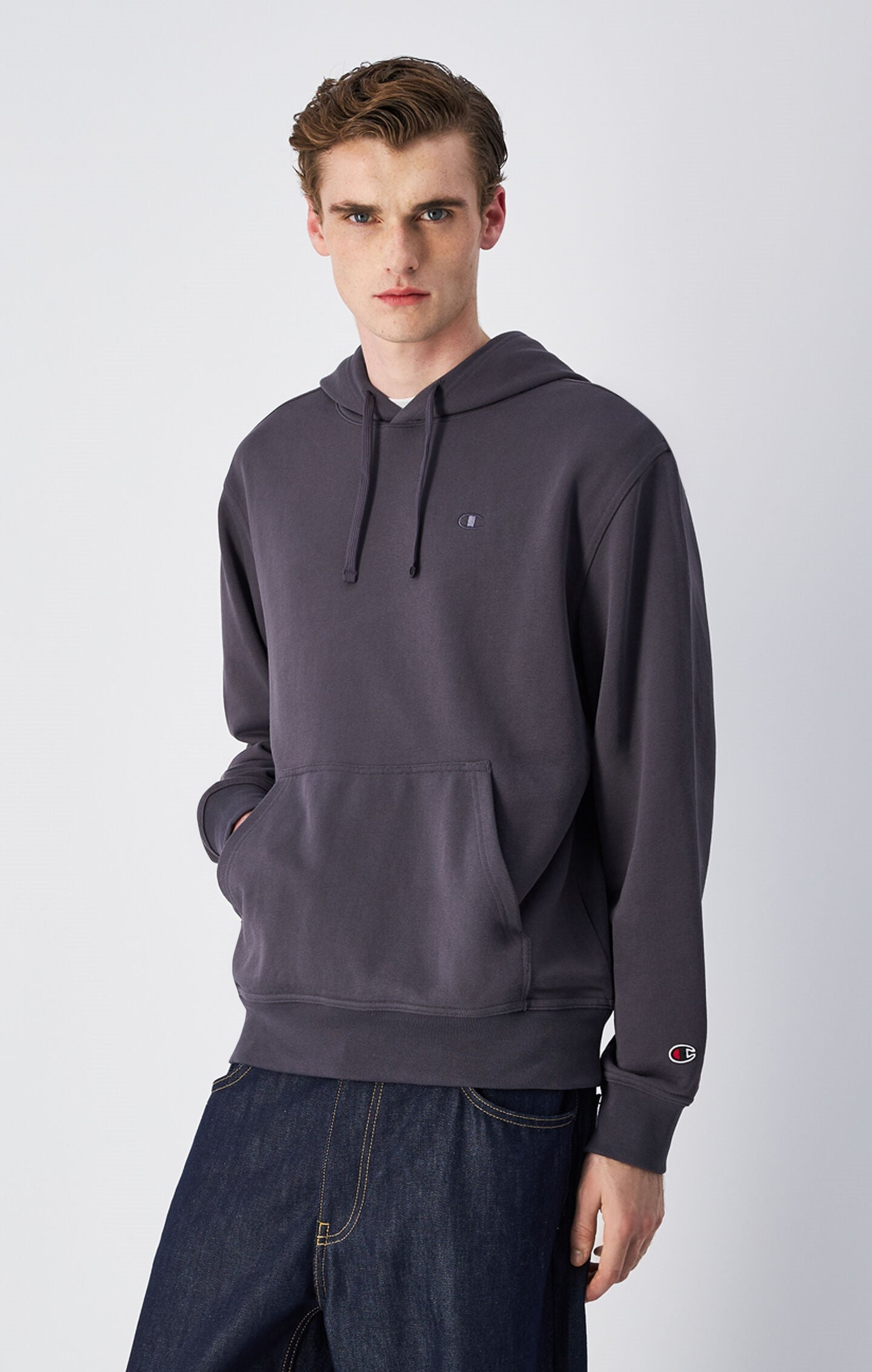 Felpa Leggera con Cappuccio e Logo C Ricamato Icons Da Uomo