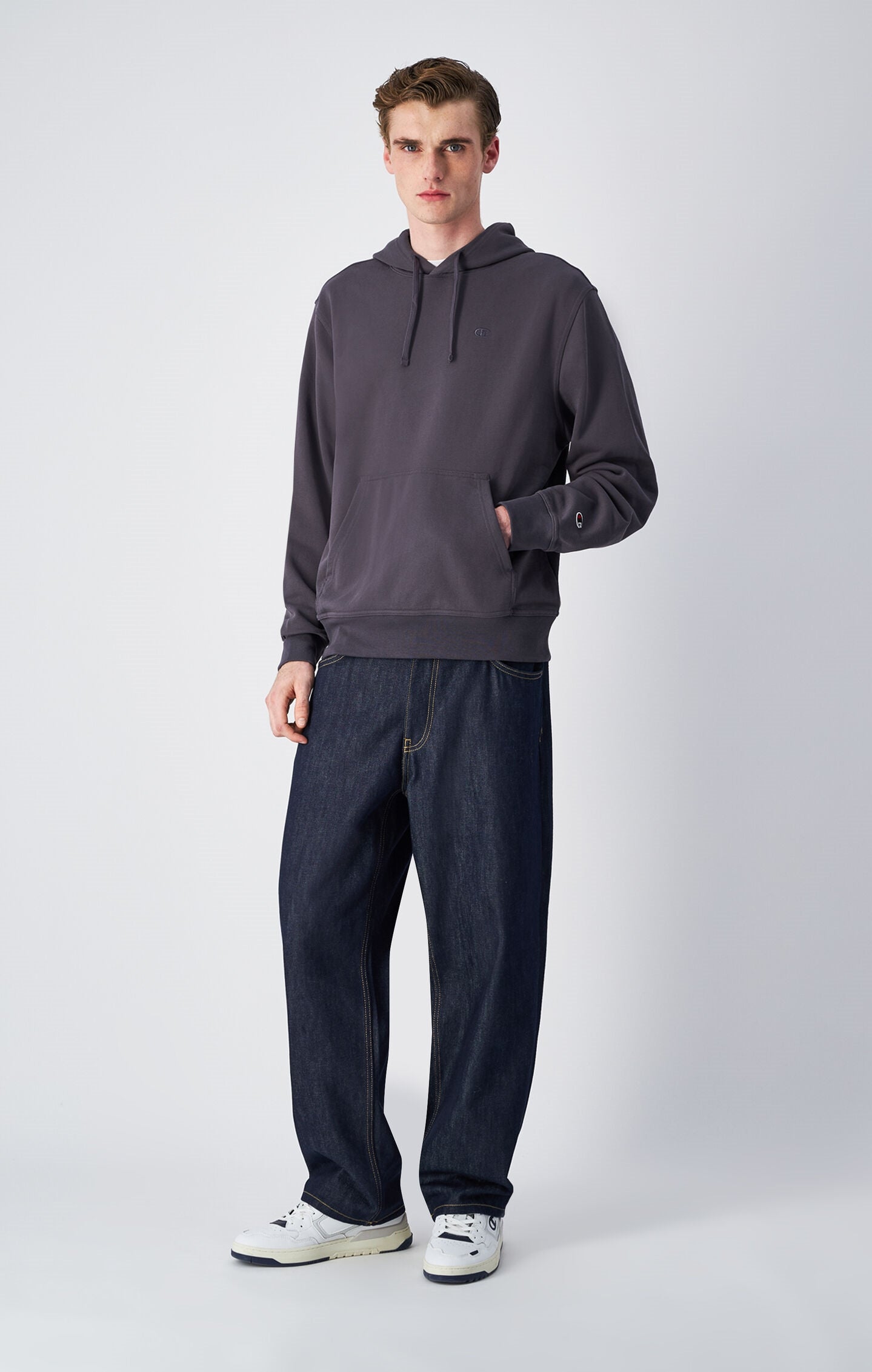 Felpa Leggera con Cappuccio e Logo C Ricamato Icons Da Uomo