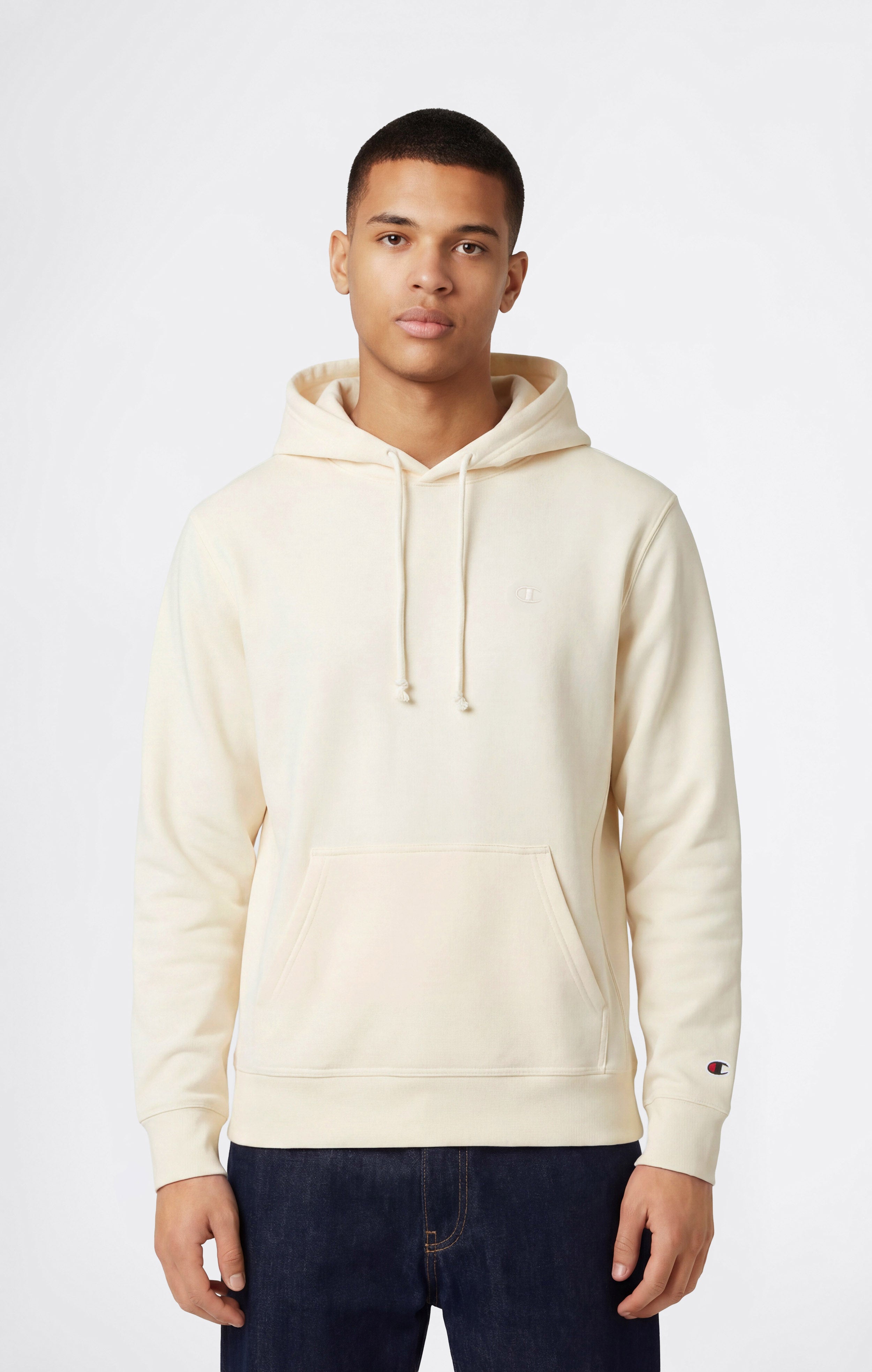 Men's Lightweight Hoodie with Embroidered C Logo Icons