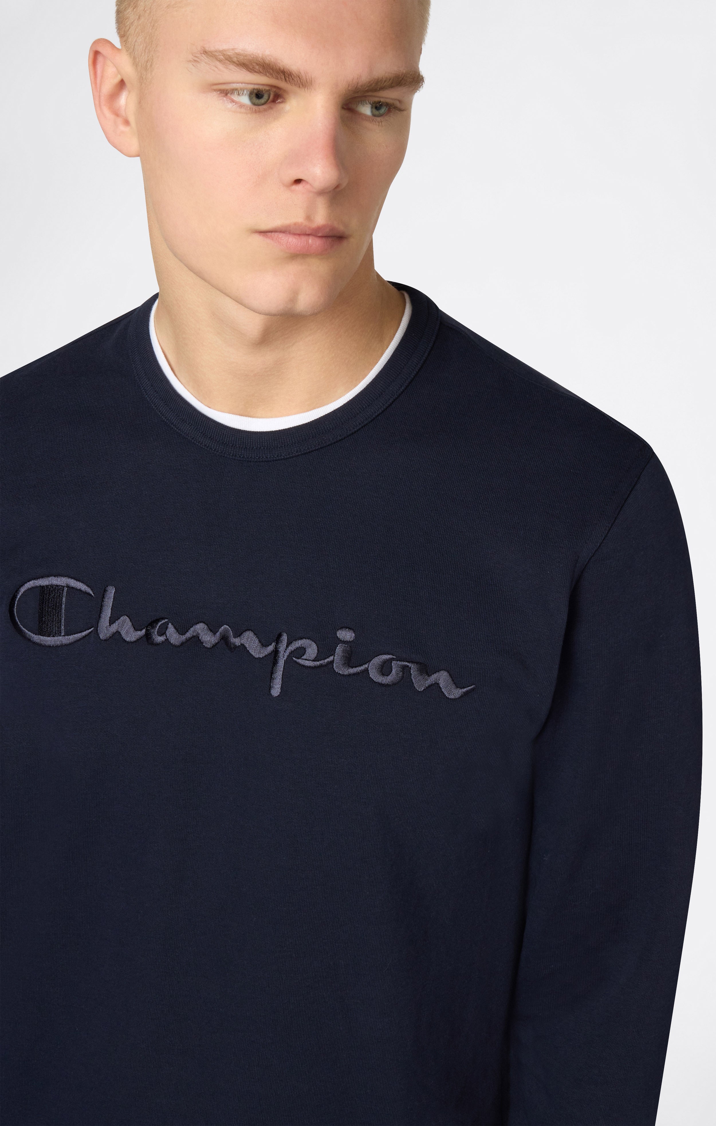 Sweat Léger Col Rond avec Logo Ton sur Ton pour Homme Icons