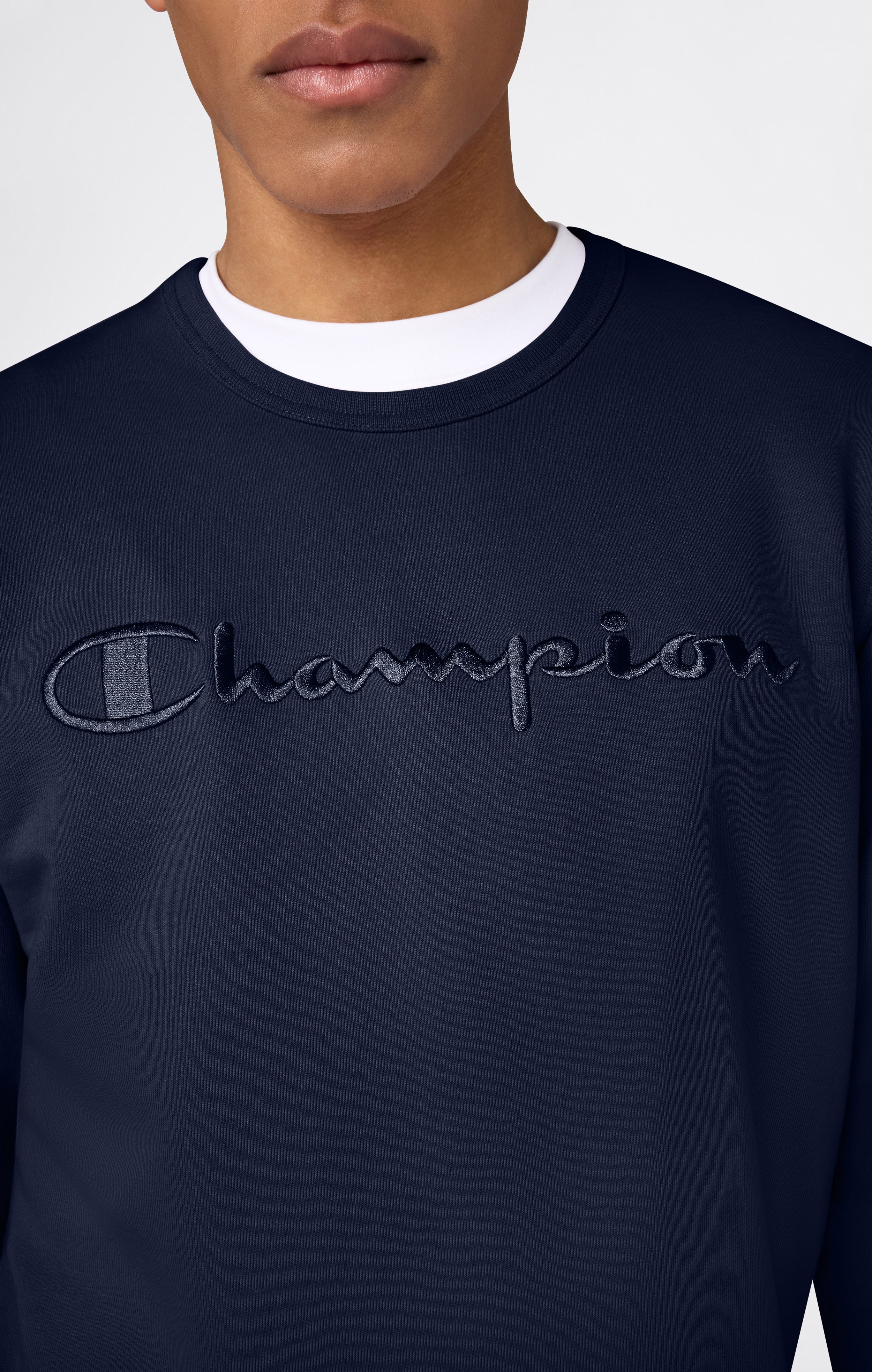 Men’s Lightweight Crewneck Sweatshirt with Tonal Logo Icons