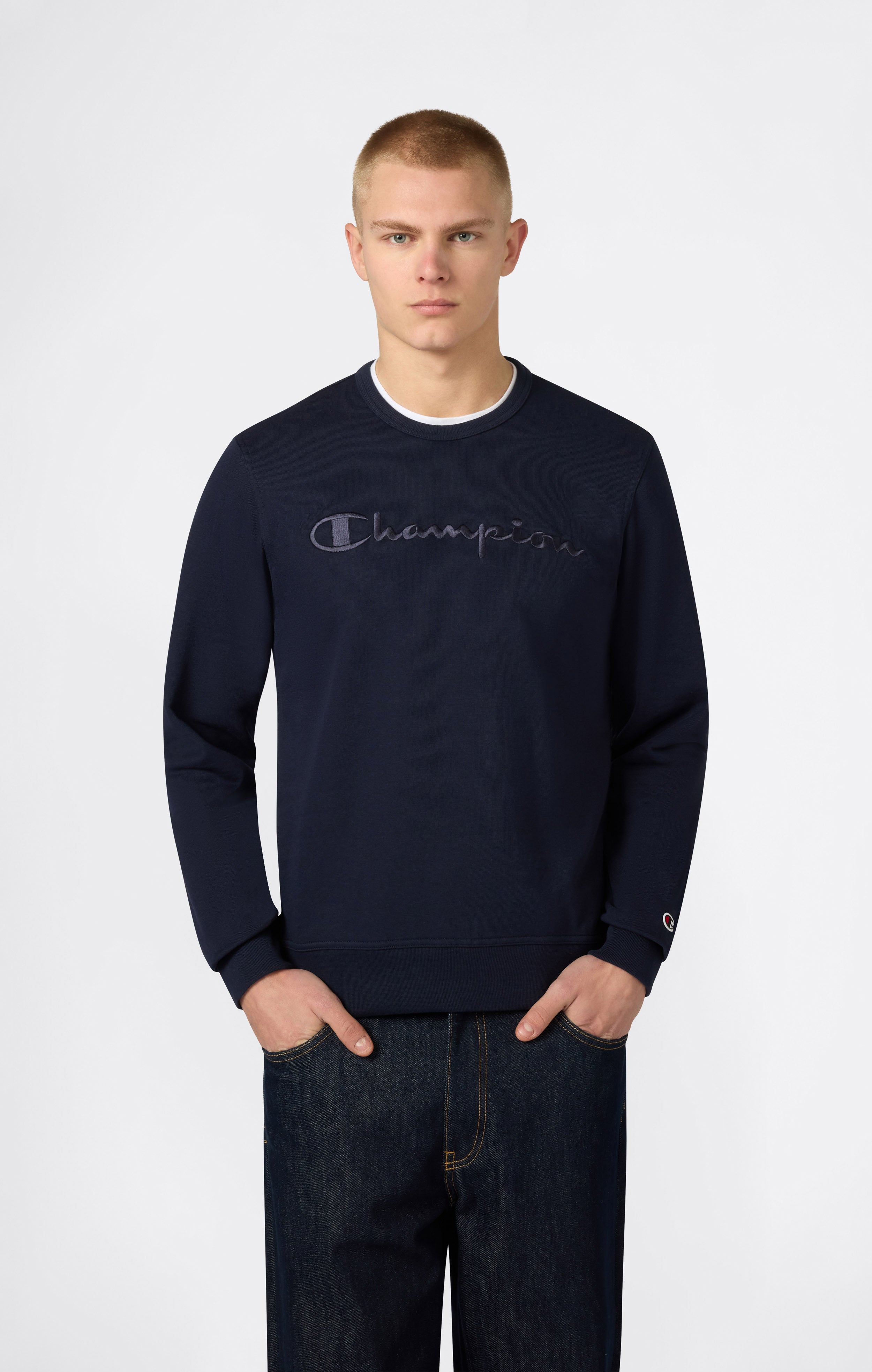Sweat Léger Col Rond avec Logo Ton sur Ton pour Homme Icons