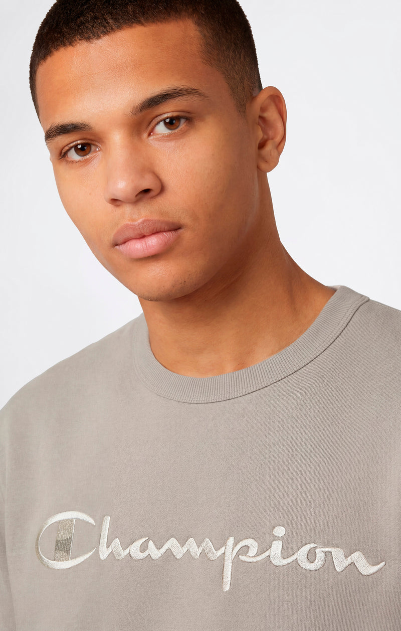 Men’s Lightweight Crewneck Sweatshirt with Tonal Logo Icons