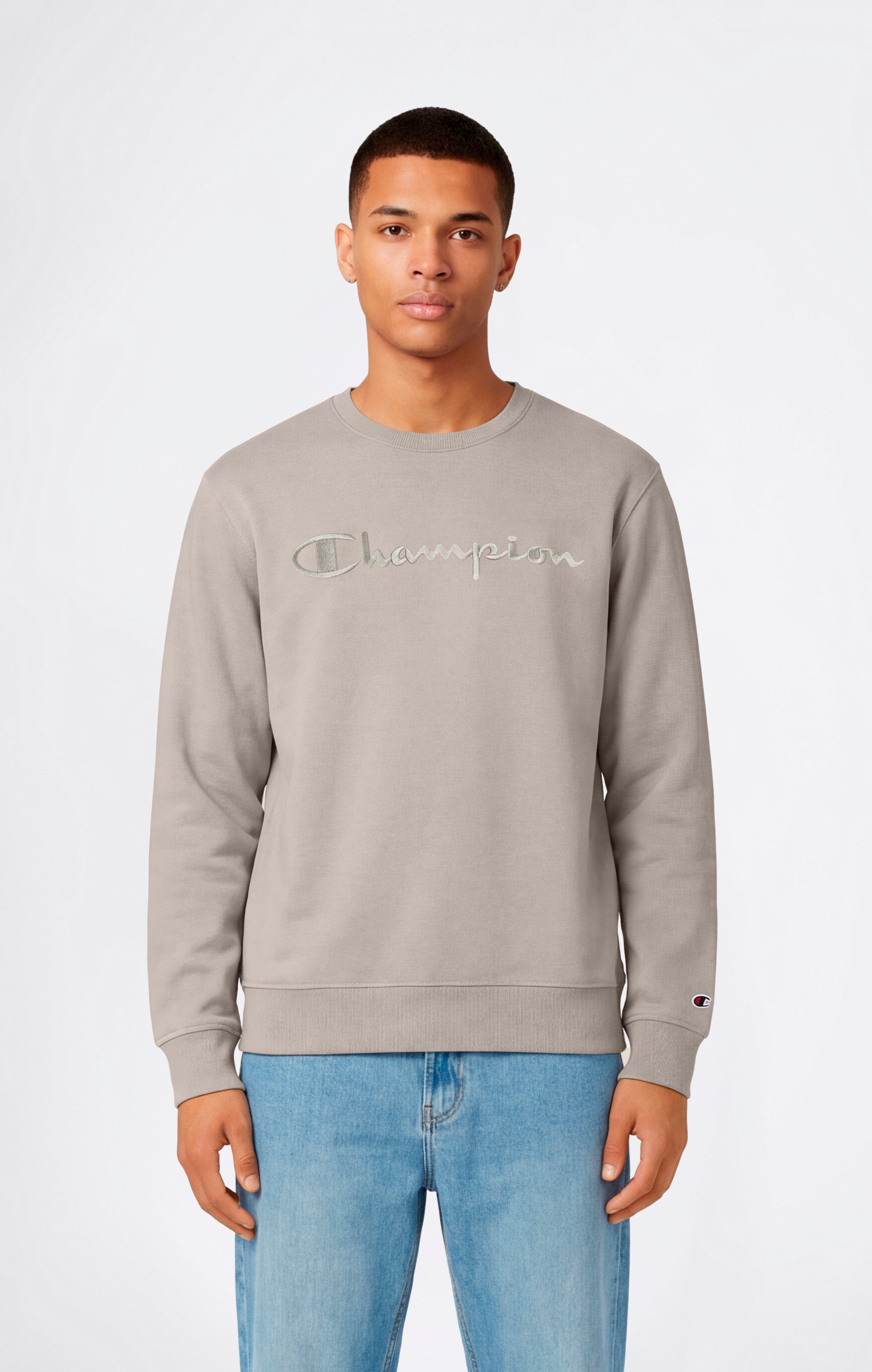 Men’s Lightweight Crewneck Sweatshirt with Tonal Logo Icons