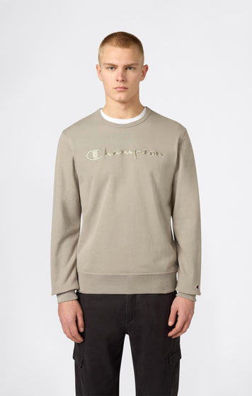 Men’s Lightweight Crewneck Sweatshirt with Tonal Logo Icons