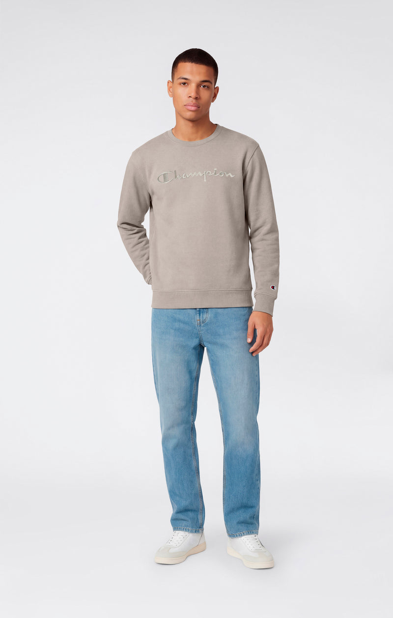 Men’s Lightweight Crewneck Sweatshirt with Tonal Logo Icons