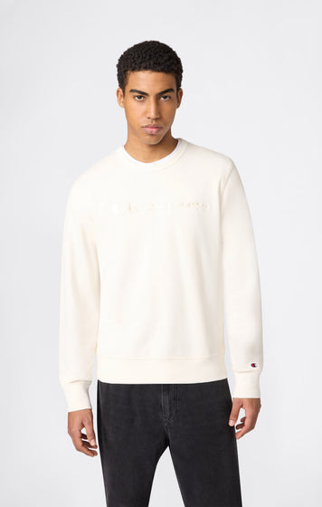 Men’s Lightweight Crewneck Sweatshirt with Tonal Logo Icons