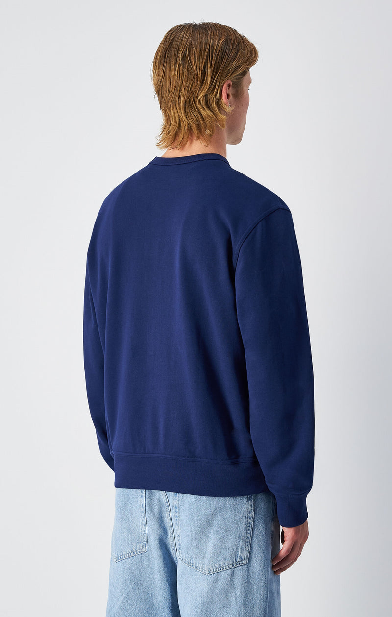 Men's Lightweight Sweatshirt with Tone-on-Tone Embroidered Logo