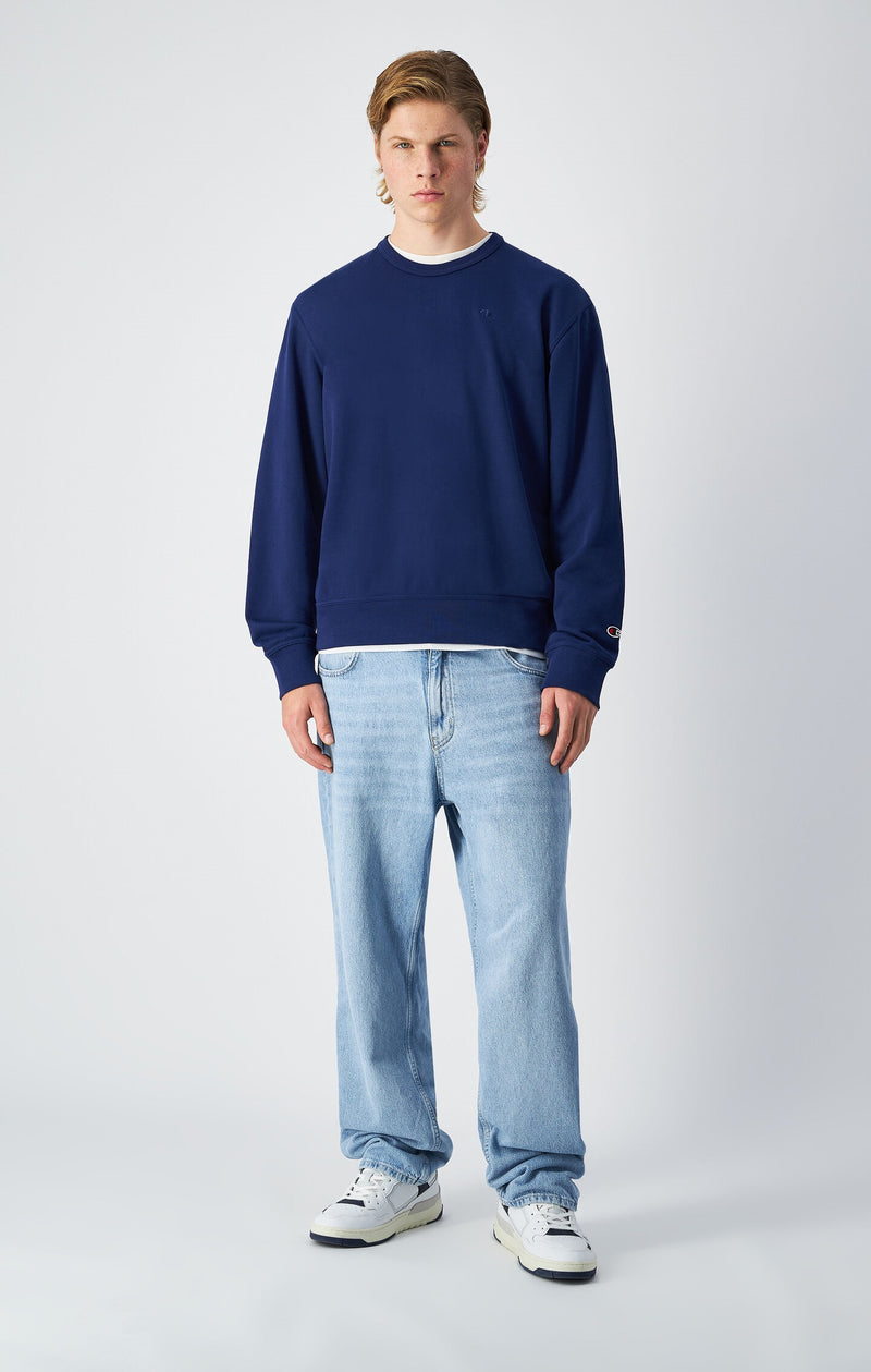 Men's Lightweight Sweatshirt with Tone-on-Tone Embroidered Logo