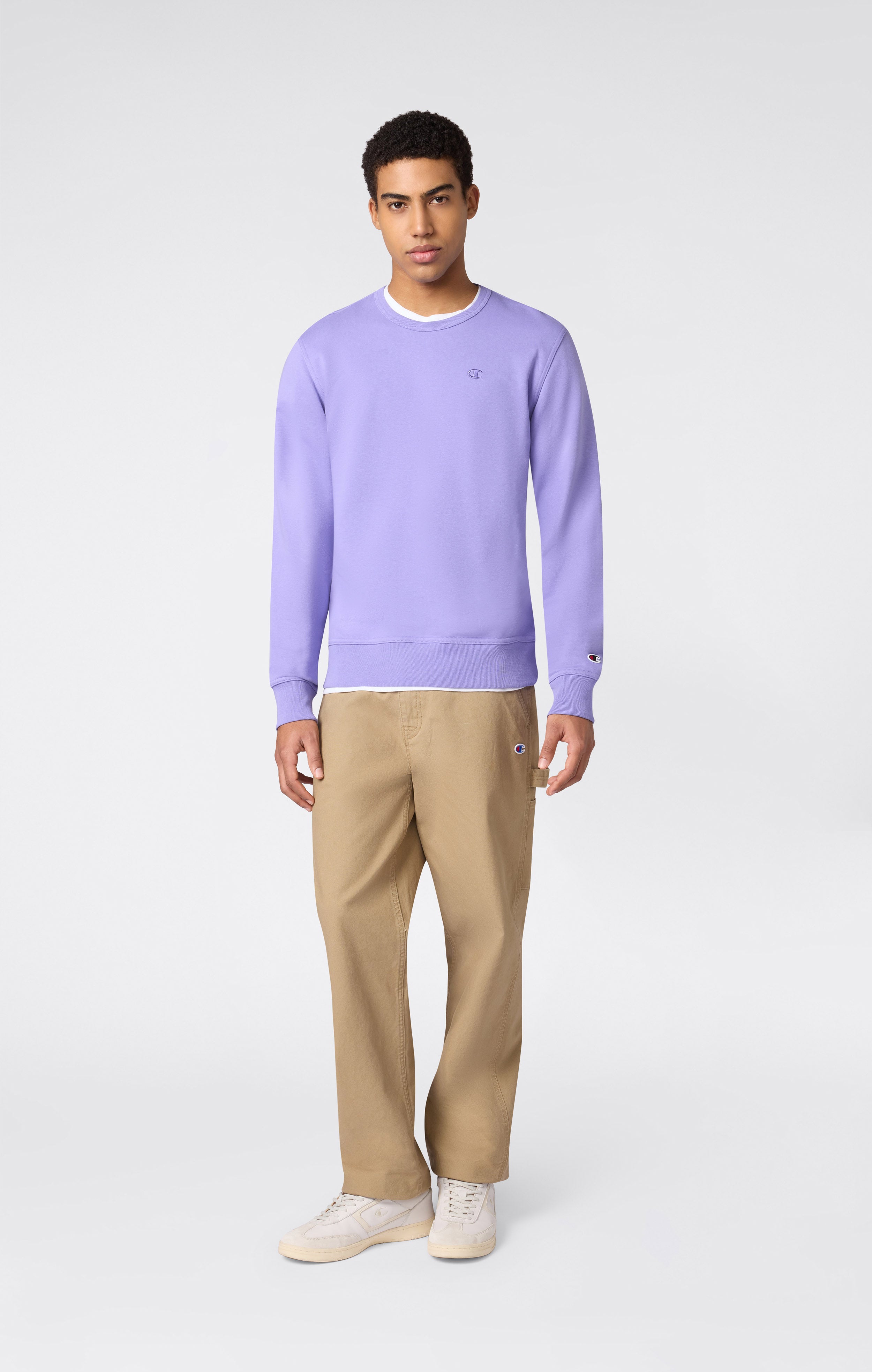 Men's Lightweight Sweatshirt with Tone-on-Tone Embroidered Logo