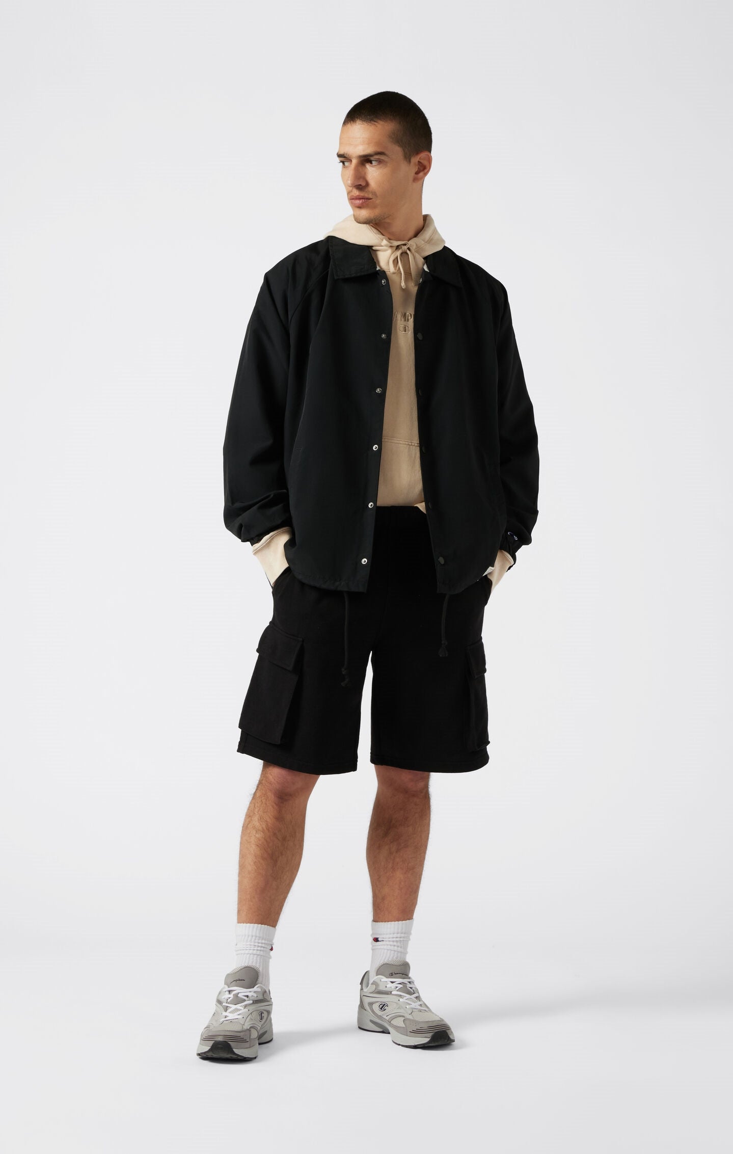 Pantaloncini Cargo Leggeri in French Terry Da Uomo