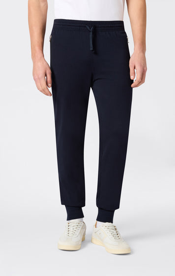 Slim Fit Herren Leichte Rib Cuff Pants mit Reißverschlusstaschen Icons