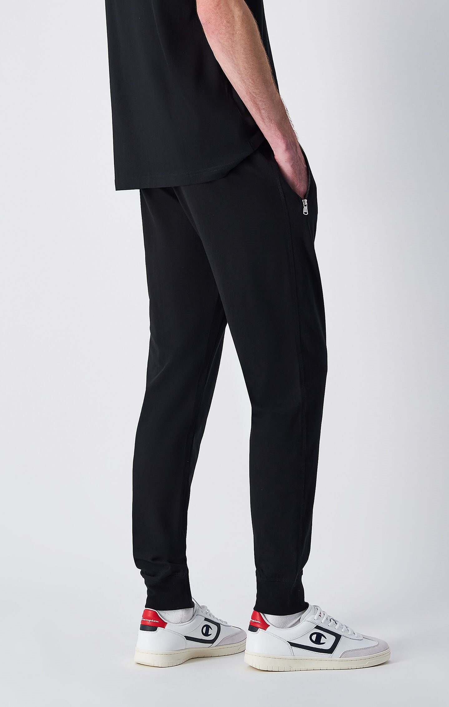 Slim Fit Men's Light Rib Cuff Pants with Zip Pockets Icons