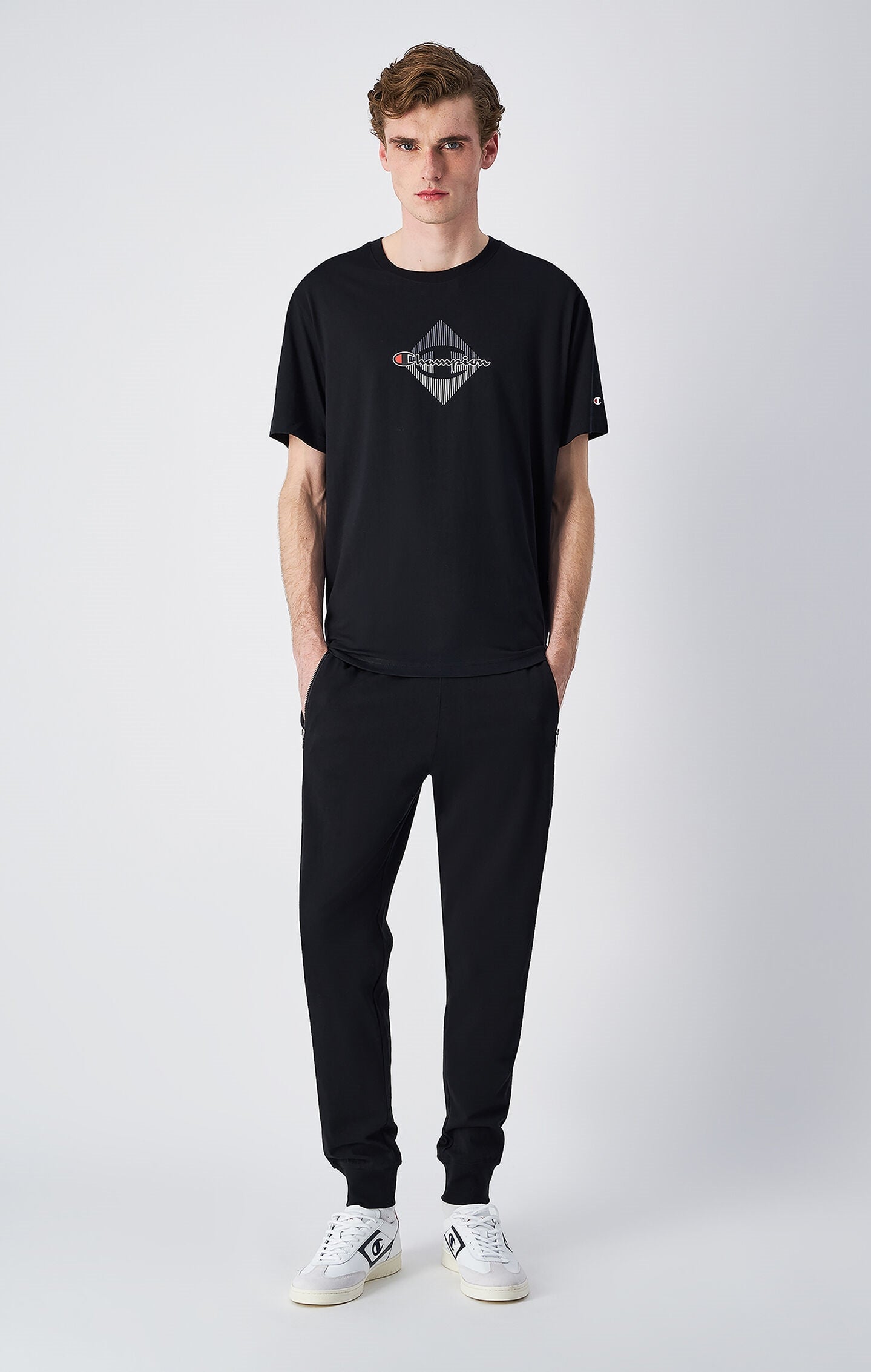 Slim Fit Men's Light Rib Cuff Pants with Zip Pockets Icons