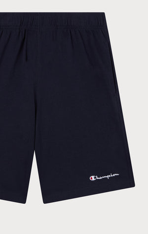 Men's Bermuda Shorts with Small Embroidered Logo Icons