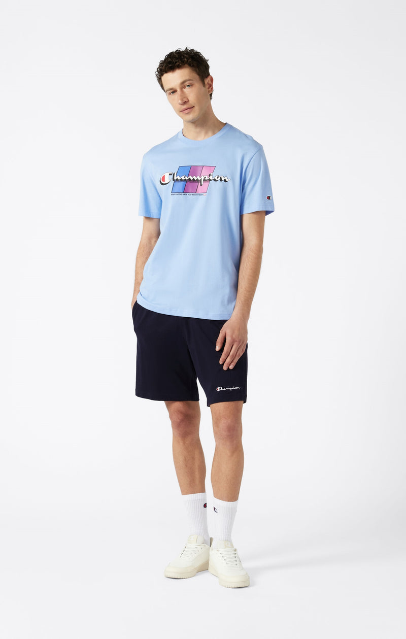 Men's Bermuda Shorts with Small Embroidered Logo Icons
