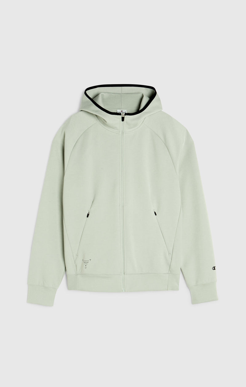 Sweat Zippé à Capuche Homme Coupe Slim en Interlock Stretch C-Tech
