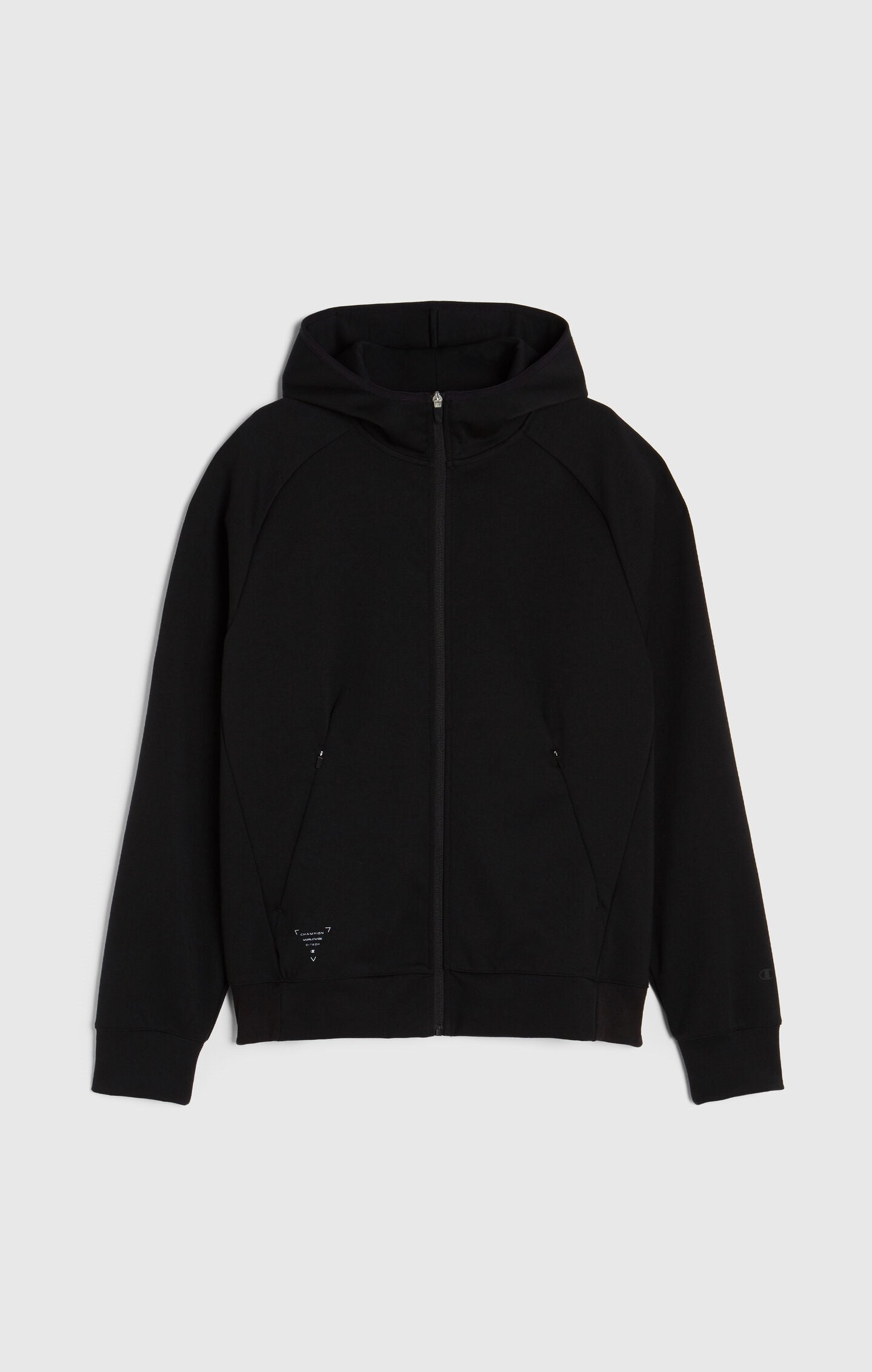 Men's Slim Fit Hooded Zip Sweatshirt in Stretch Interlock C-Tech