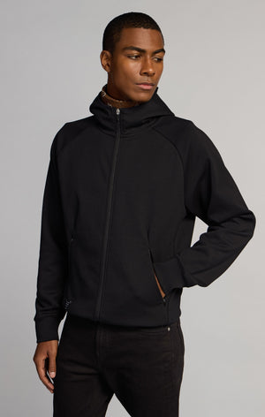 Sweat Zippé à Capuche Homme Coupe Slim en Interlock Stretch C-Tech