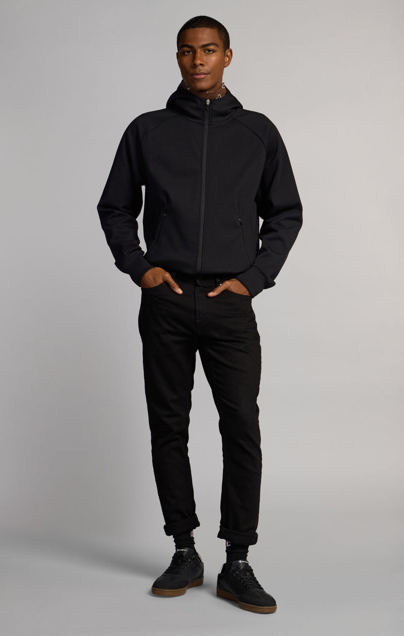Sweat Zippé à Capuche Homme Coupe Slim en Interlock Stretch C-Tech