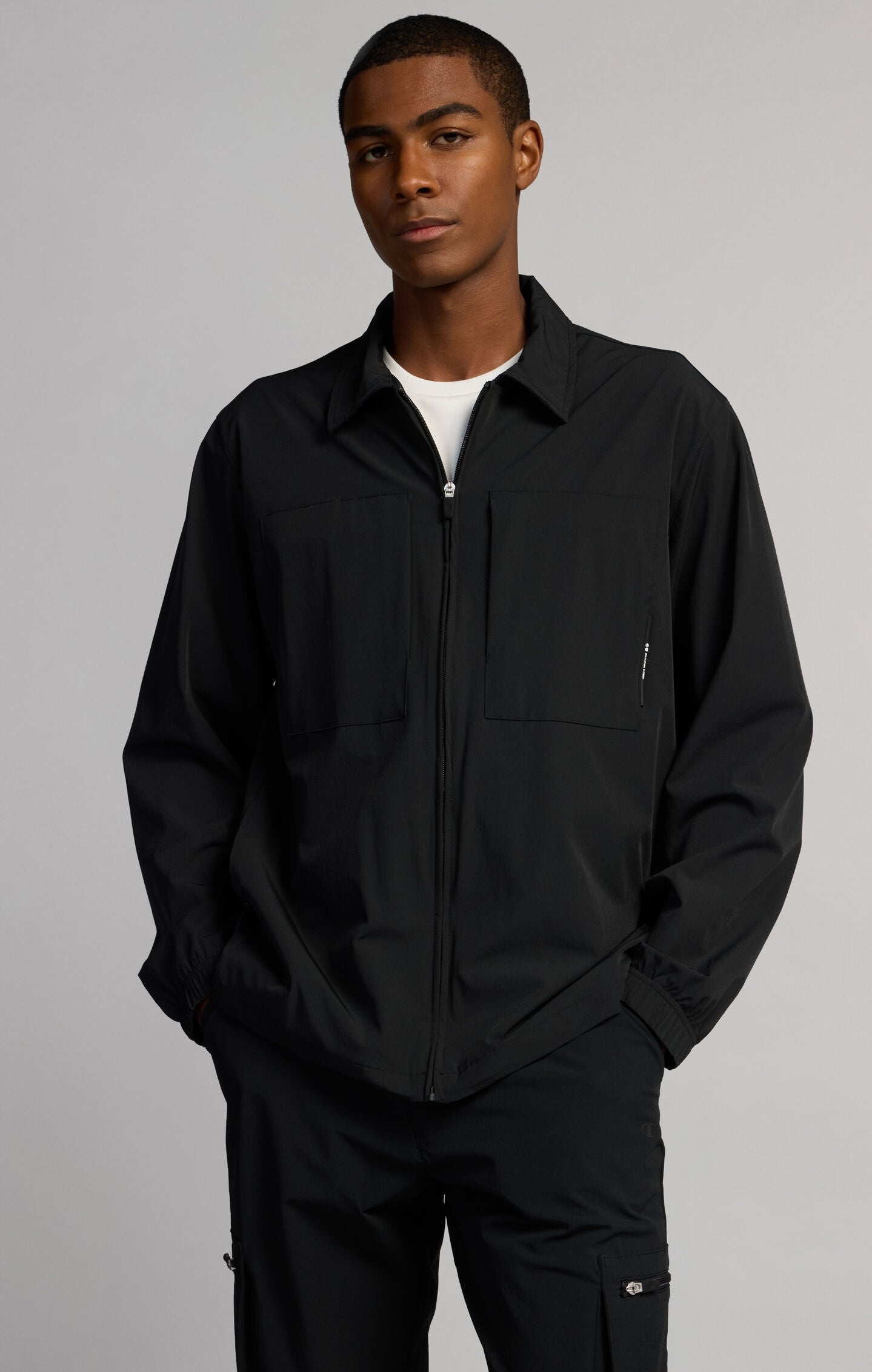 Camicia Uomo Comfort Fit Full Zip in Nylon Leggero C-Tech