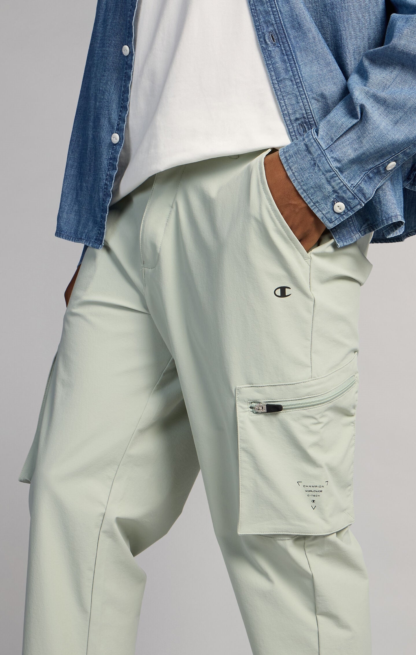 Pantaloni Cargo Uomo in Nylon Idrorepellente C-Tech