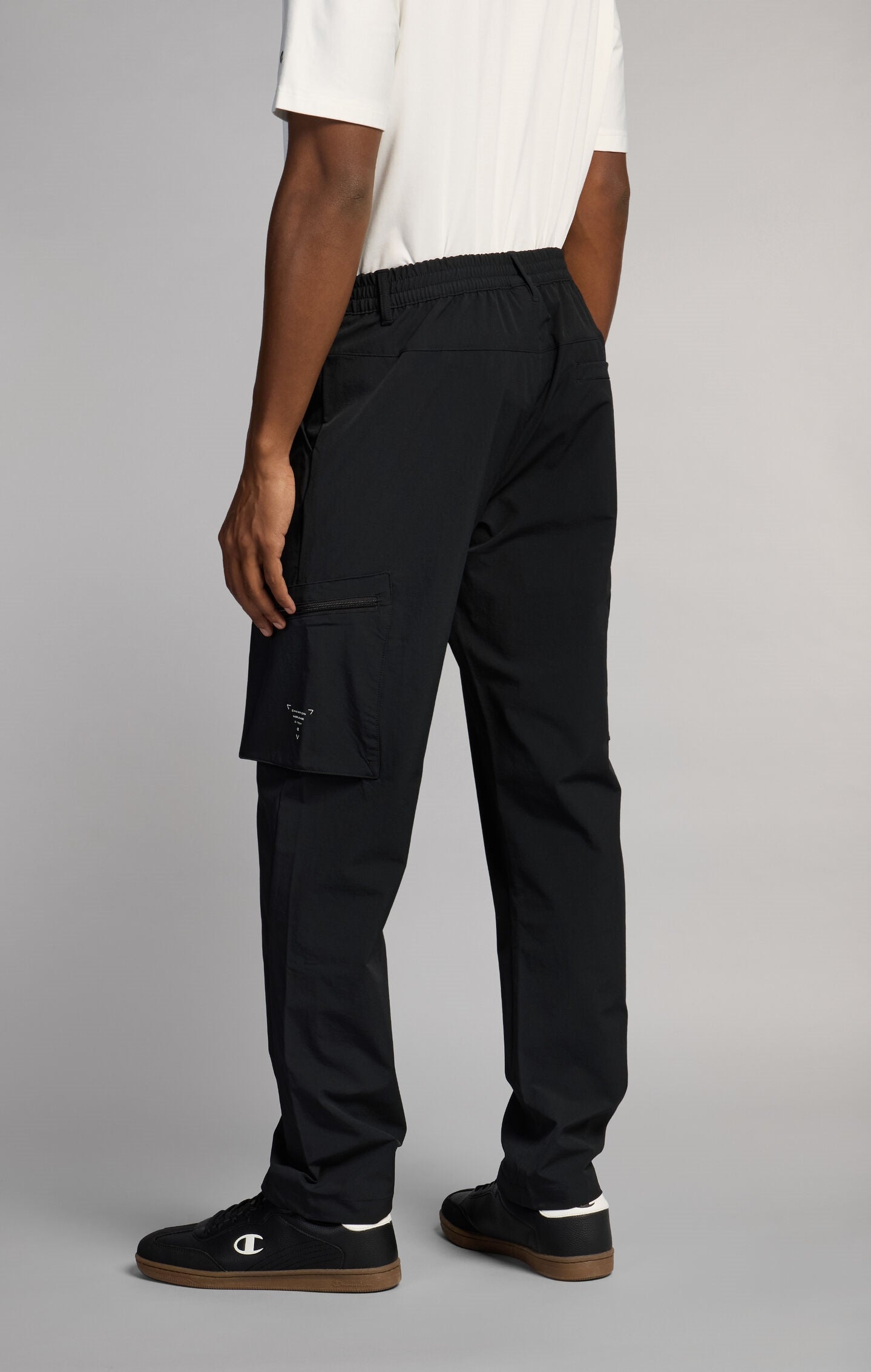 Men's Cargo Trousers in Water-Repellent Nylon C-Tech Black c