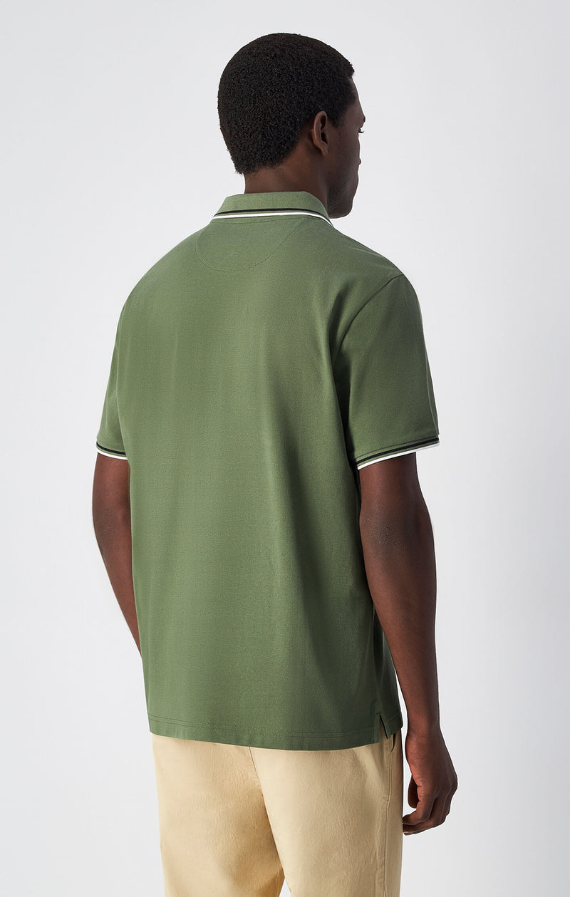 Polo de piqué de algodón para hombre