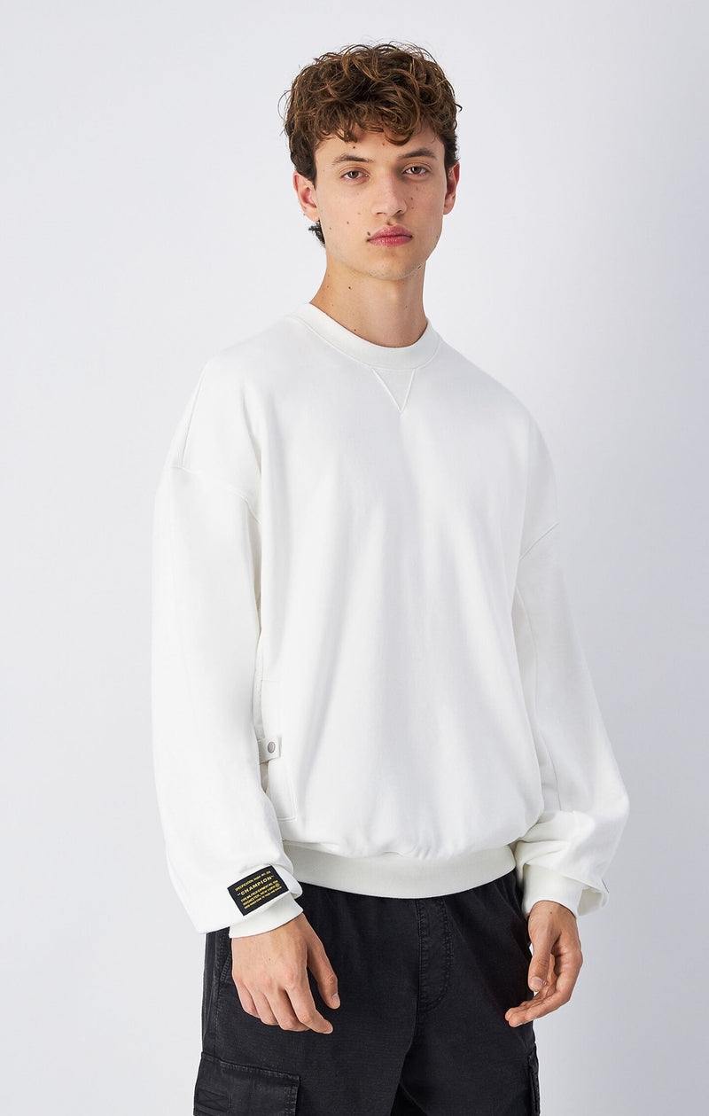 Men's Loose Fit Crewneck Sweatshirt White desert trip Champion