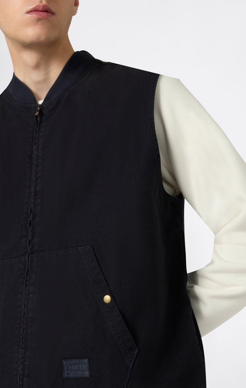 Gilet Utility con Zip Intera da Uomo
