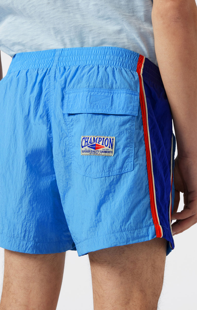 Archive Physical Education Beach-Shorts aus Crinkle-Gewebe