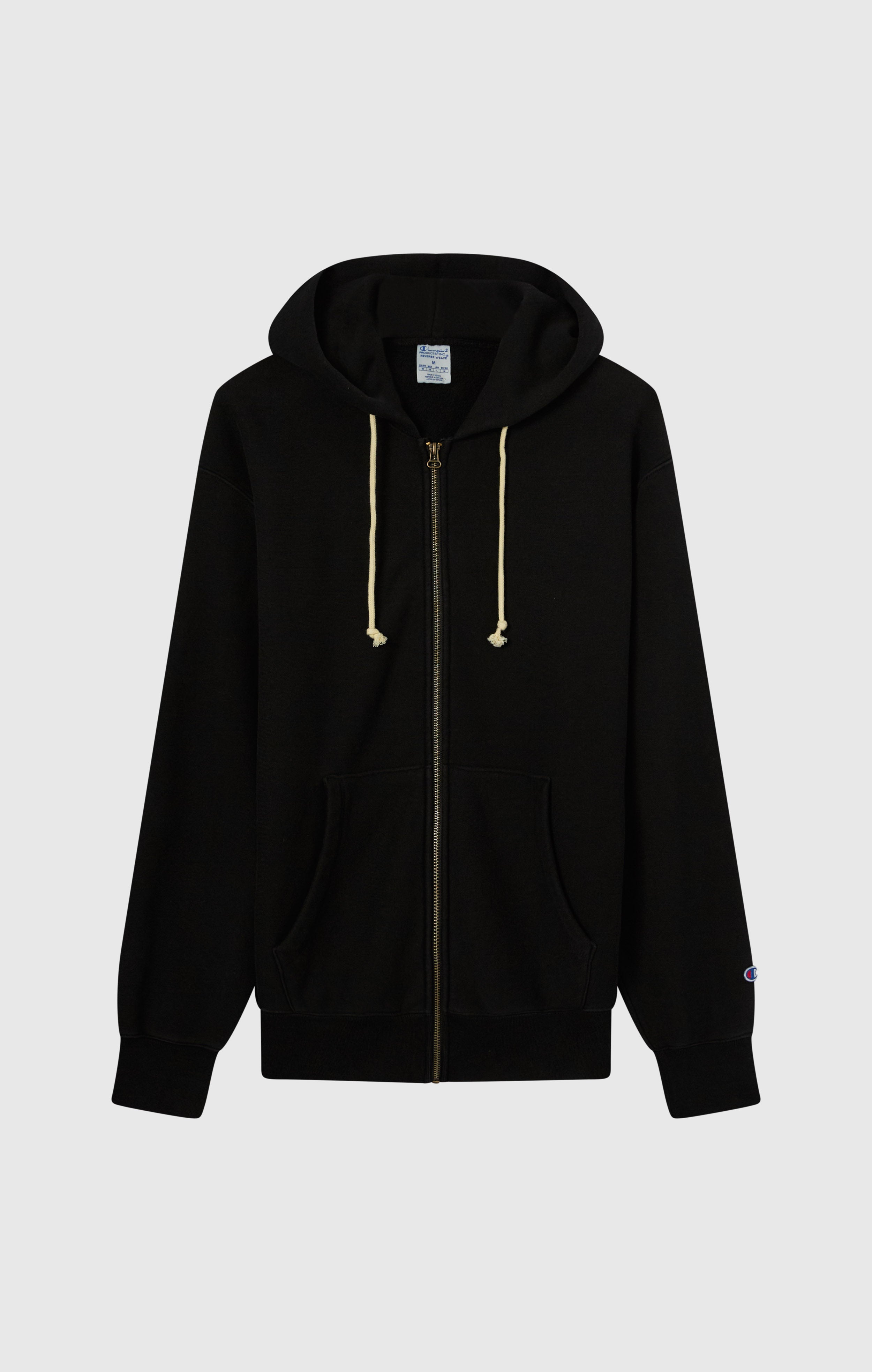 Men's Fleece Full Zip Hoodie Reverse Weave Black rwss core Men's Fleece Full Zip Hoodie Reverse Weave Black rwss core
