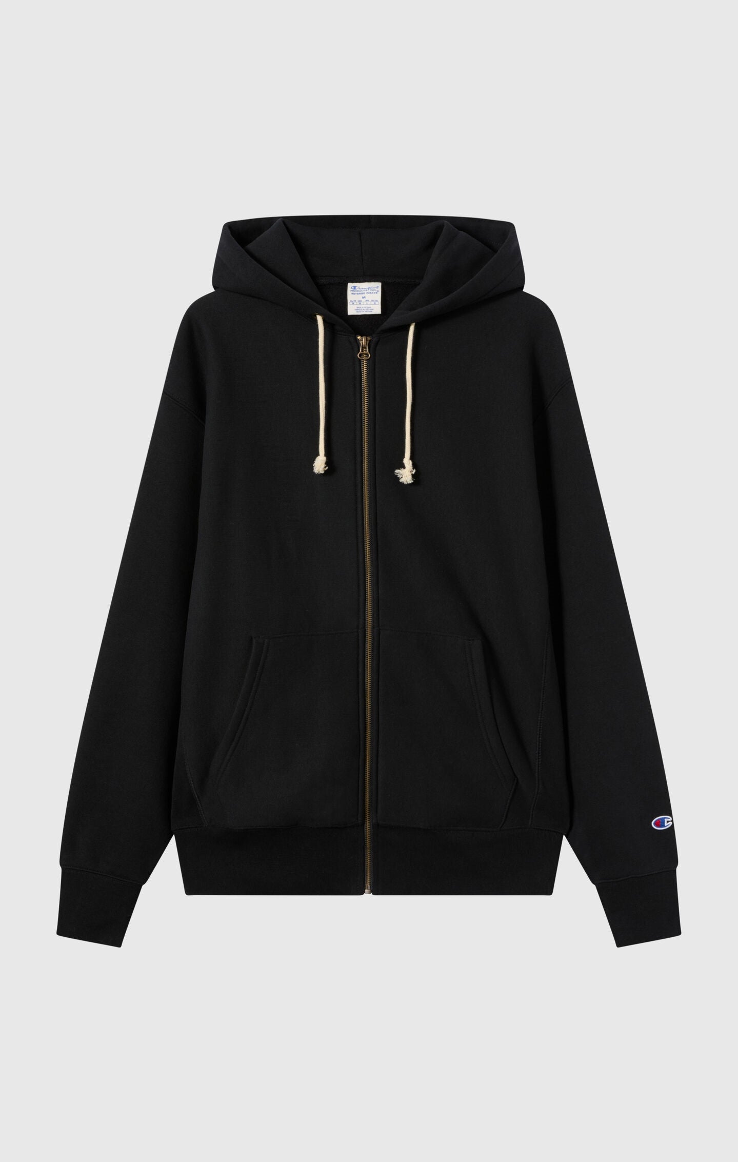 Reverse Weave Men's Fleece Zip Up Hoodie Black rwss core
