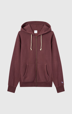 Felpa con Cappuccio, Interno Felpato e Zip Intera Uomo Reverse Weave