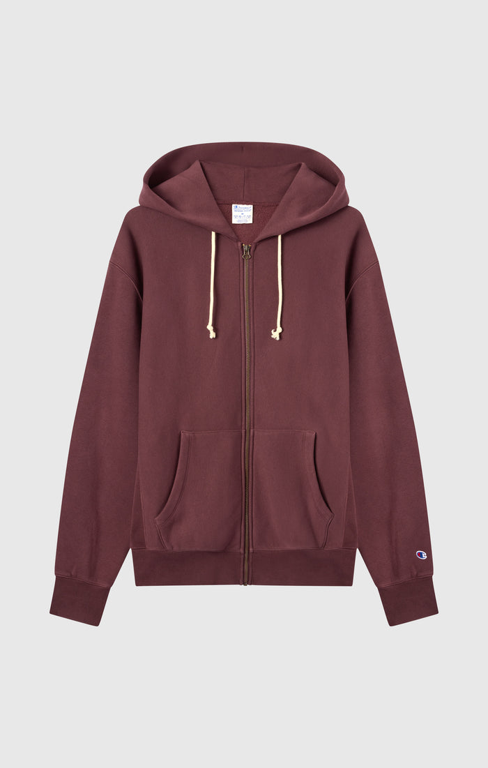 Felpa con Cappuccio, Interno Felpato e Zip Intera Uomo Reverse Weave