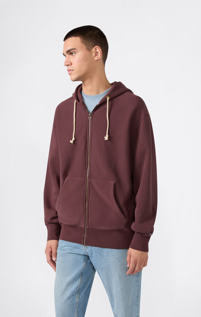 Sweat à Capuche Zippé Homme avec Intérieur Gratté Reverse Weave