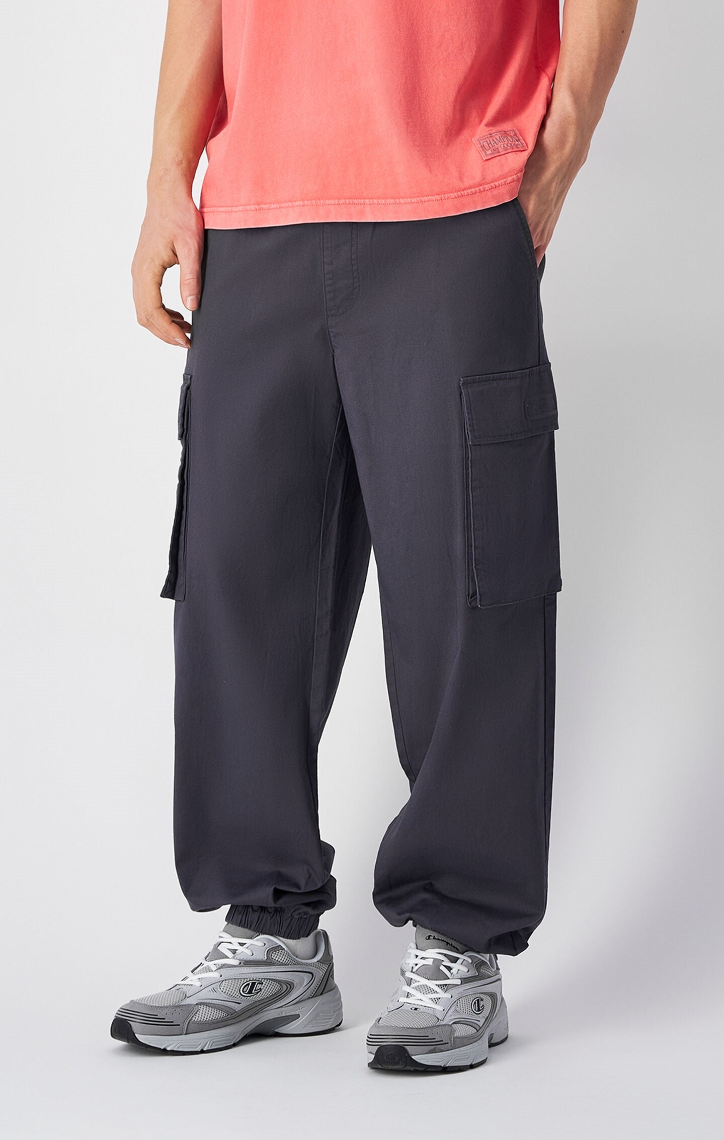 Men's Washed Look Slim Fit Cargo Pants